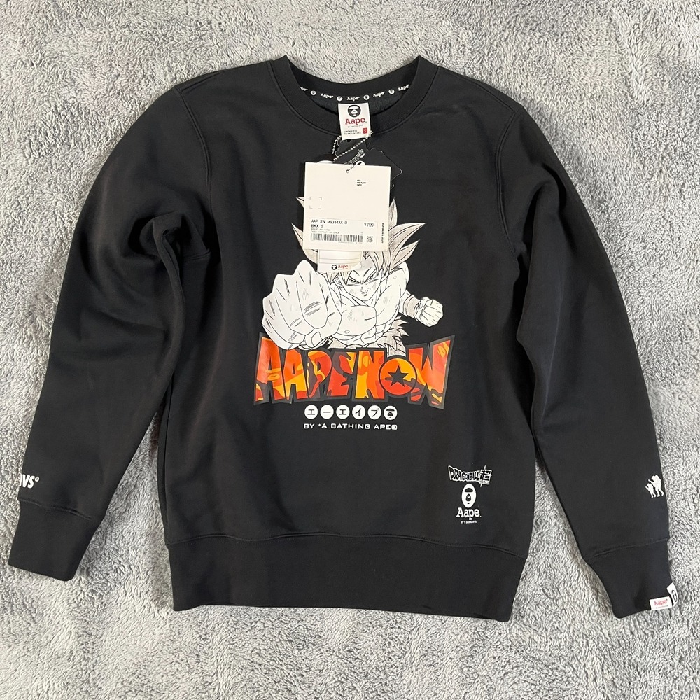 AAPE x Dragon Ball Goku Super Sweatshirt Black A Bathing Ape Anime Men Small